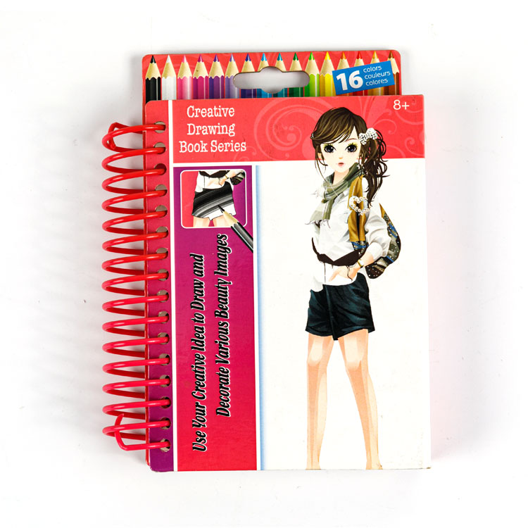 Sketch Book - Spiral Book Girl na may Bag