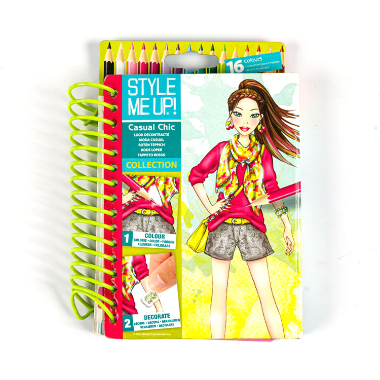 Sketch Book-Spiral Book Pink Clothes Girl